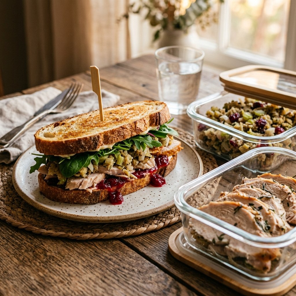 Food safety illustration supporting turkey leftover storage and reheating guidance